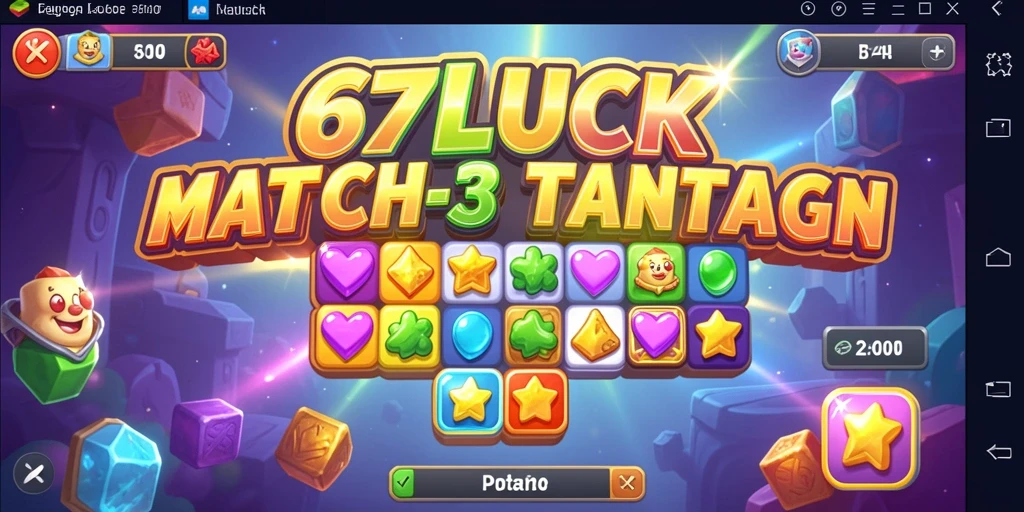 Tampilan gameplay 678LUCK dengan batu permata berwarna-warni.