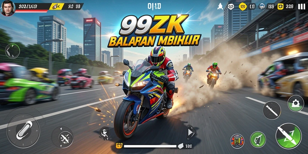 Gameplay seru balapan motor di 99ZK dengan grafis menarik.