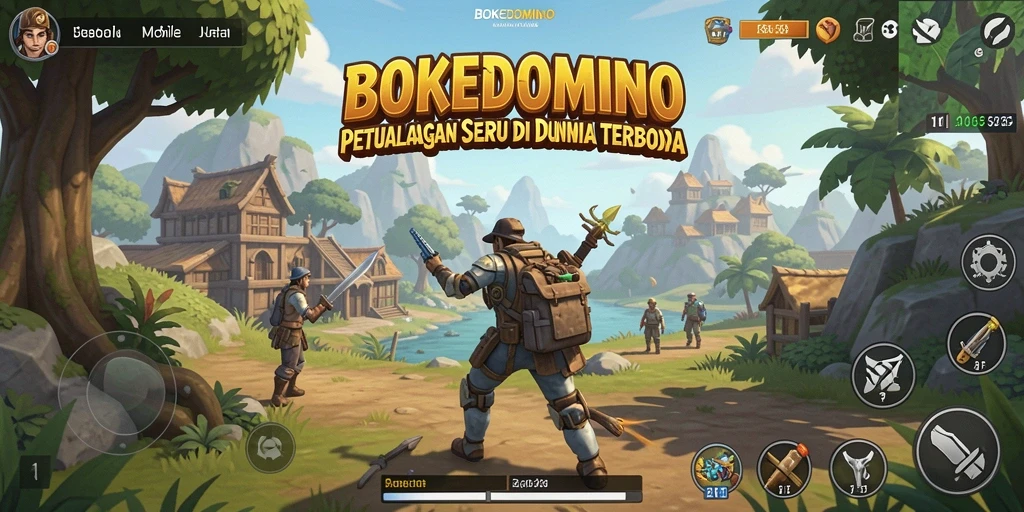 Gameplay BOKEDOMINO yang menampilkan eksplorasi dunia terbuka