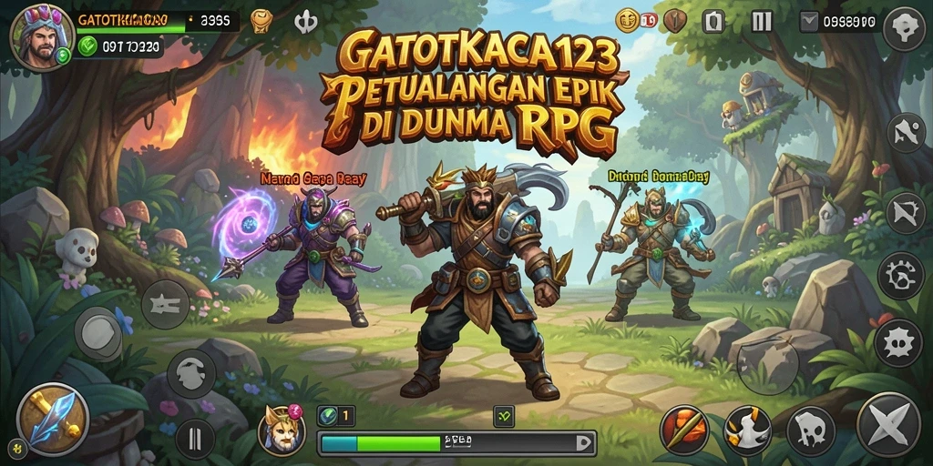 Tampak aksi seru dalam GATOTKACA123 dengan karakter utama bertarung melawan monster.