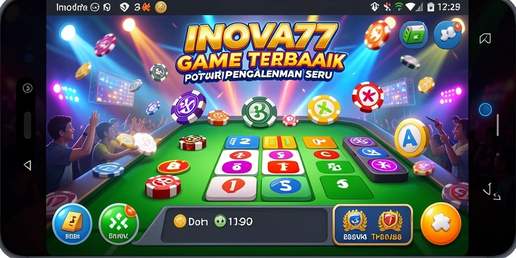 Tampilan gameplay INOVA77 yang penuh warna dan menarik.
