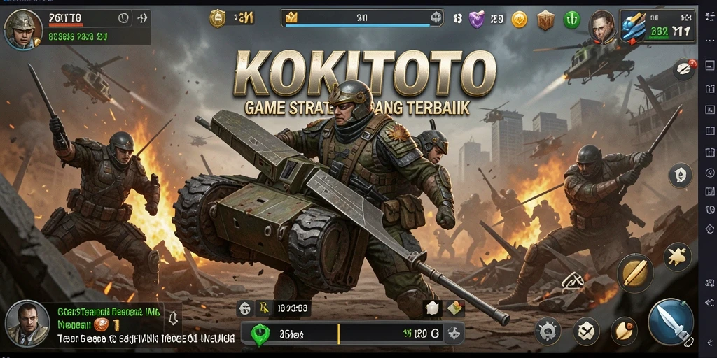 Screenshot gameplay KOKITOTO menunjukkan pertempuran strategis yang menarik.