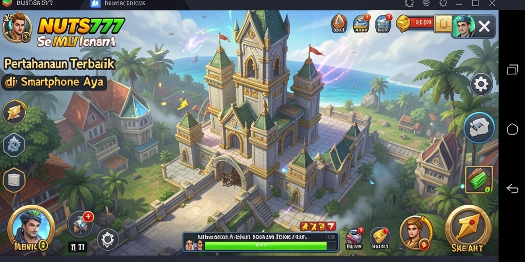 Screenshot menampilkan aksi pertahanan menara yang mendebarkan di NUTS777.