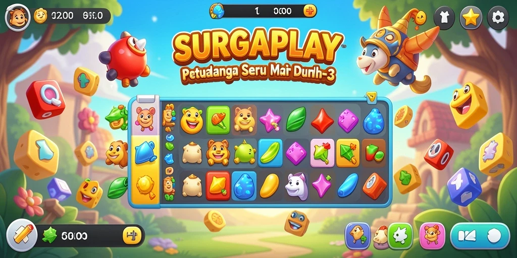 Tampilan gameplay SURGAPLAY yang penuh warna dan seru.