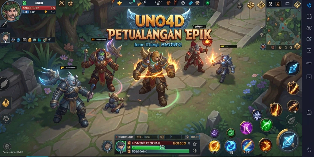 Tampilan gameplay utama di UNO4D dengan aksi pertempuran yang mendebarkan.